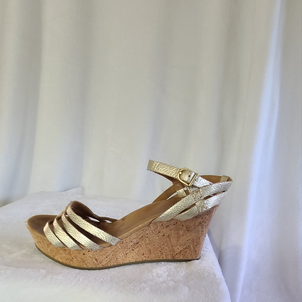 UGG Tan and Gold Wedge Shoes